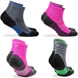 NORFOLK Sportsocken Technische Laufsocken, Zonendämpfung, Atmungsaktiv, Antibakteriell, Anti-Blasen, Cheetah 4p, Größe 39-42 in Bunt Bunt