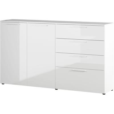 Kommode GERMANIA "Sunnyvale", weiß, B:186cm H:107cm T:40cm, Sideboards, Kommode, Breite 186 cm, verstellbare Böden, Hochglanz, Made in Germany