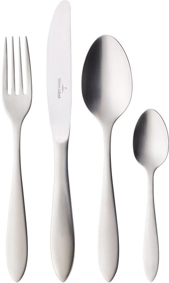 Besteck-Set VILLEROY & BOCH "Arthur Tafelbesteck 24-teilig", silber (silberfarben), 24 Stk., Essbesteck-Sets, Besteck-Set silberfarben 24 Stk.
