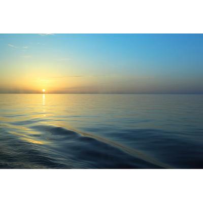 Fototapete PAPERMOON "Sonnenaufgang vom Bootsdeck", bunt, B:2,5m L:1,86m, Vlies, Tapeten