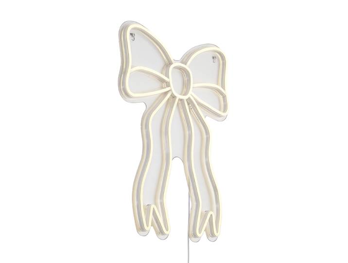 Applique murale néon blanc chaud avec LED - Bow