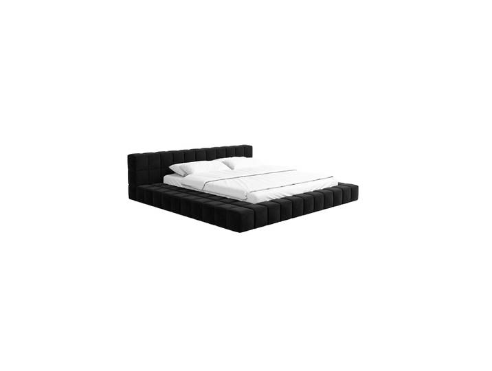 Design Polsterbett „Sora“ mit Ablagefach, Samt Schwarz BLOOMINGLOFT Collection