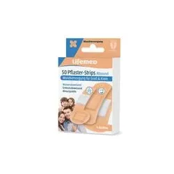 Lifemed Pflaster-Strips hautfarben Allround | 50 Stück | Pflaster in 4 Größen