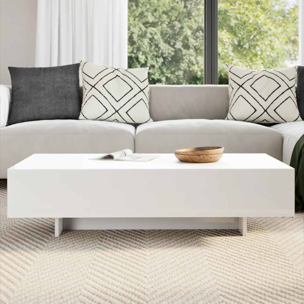 vidaXL Table basse blanc brillant