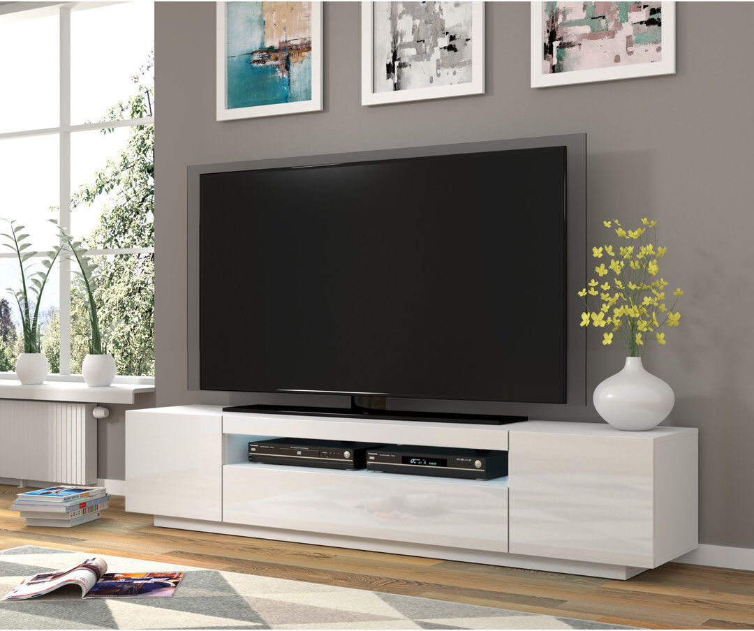 Metro Athanasia TV Stand for TVs up to 88" White Gloss/White Matt Carcass 88"