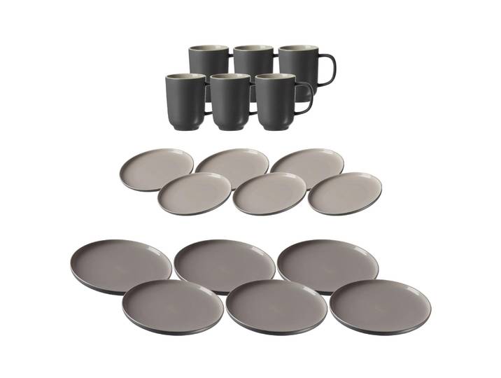 Geschirr-Set RITZENHOFF & BREKER Tafelservice Jasper 18er Set , grau, 18, Keramik, Geschirr-Sets, Geschirr-Set, Spülmaschinengeeignet