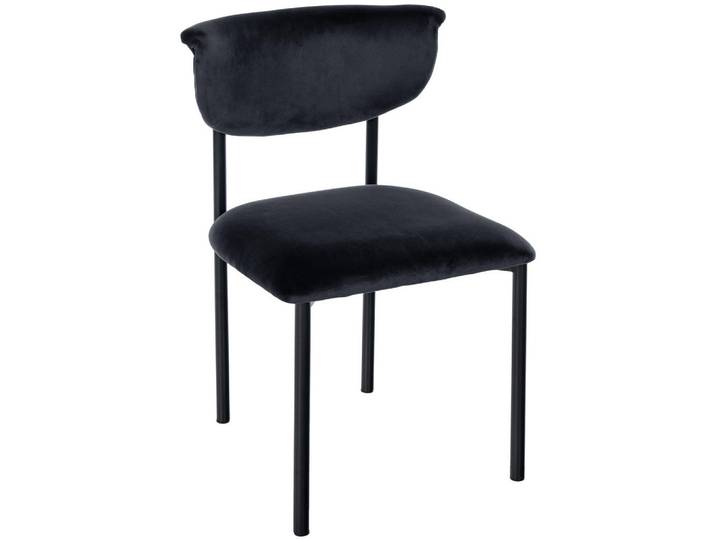 CLP Stuhl Samt Schwarz, Metall, 52x78x53 cm, Esszimmer, Stuhl