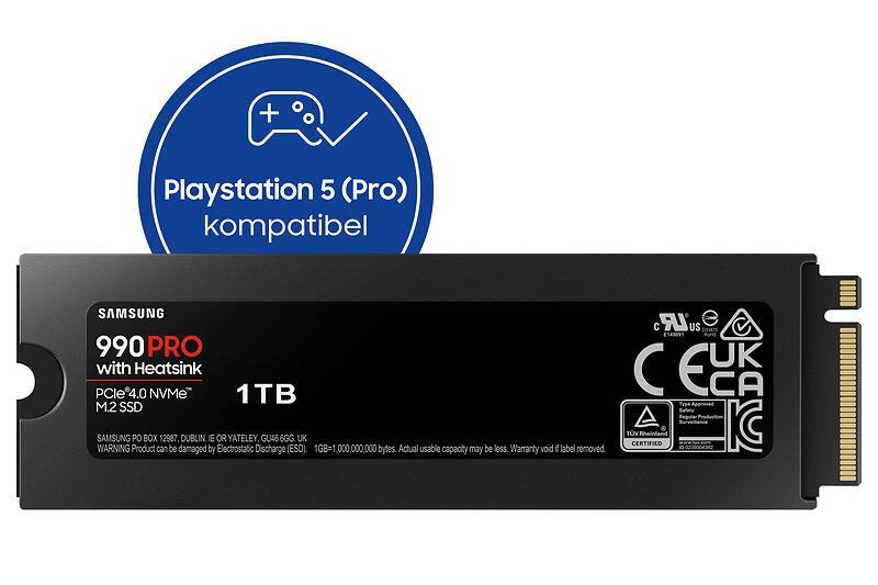 Samsung 990 PRO Heatsink NVMe™ M.2 SSD - 1 TB MZ-V9P1T0CW