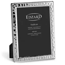 EDZARD Fotorahmen Pavia (15x20 cm), edel versilbert, anlaufgeschützt, gehämmert, 2 Aufhänger