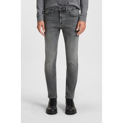 Slim-fit-Jeans BOSS ORANGE "Delaware", Herren, Gr. 40, Länge 32, grau (medium grau038), Denim/Jeans, Obermaterial: 93% Baumwolle, 5% Elastomultiester, 2% Elasthan, unifarben, slim fit lang, Jeans Slim-fit-Jeans, slim fit, mittlere Bundhöhe, schmaler...