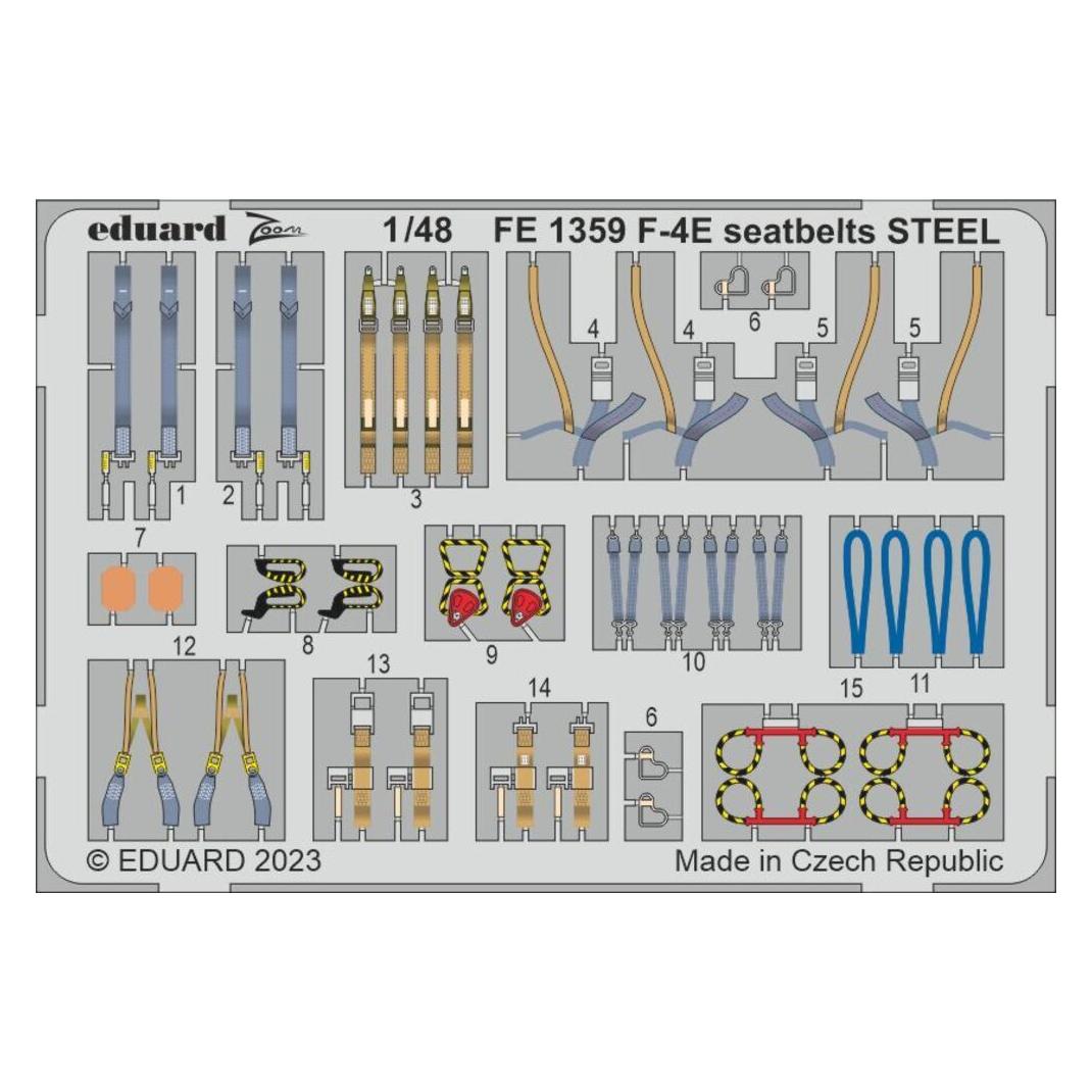 Eduard F-4E seatbelts STEEL 1/48 MENG (FE1359)