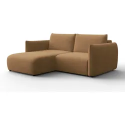 ECKSOFA TAUER 3-Sitzer LINKS, Bouclé-Stoff braun