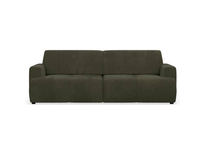 Dreisitziges Schlafsofa Cobbly mit Stauraum, olivgrüner Chenille