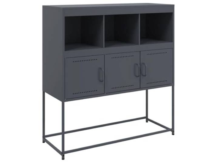 GFMGUEMV Sideboard Anthrazit 100,5x39x107 cm Stahl Schrank mit Stauraum Kaltgewalztes Stahlblech, robuste Konstruktion, pflegeleichte Oberfläche, vielseitig nutzbar