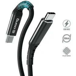 Crong Armor Link - 60W PD 3A USB-C Kabel für USB-C 150cm (schwarz)