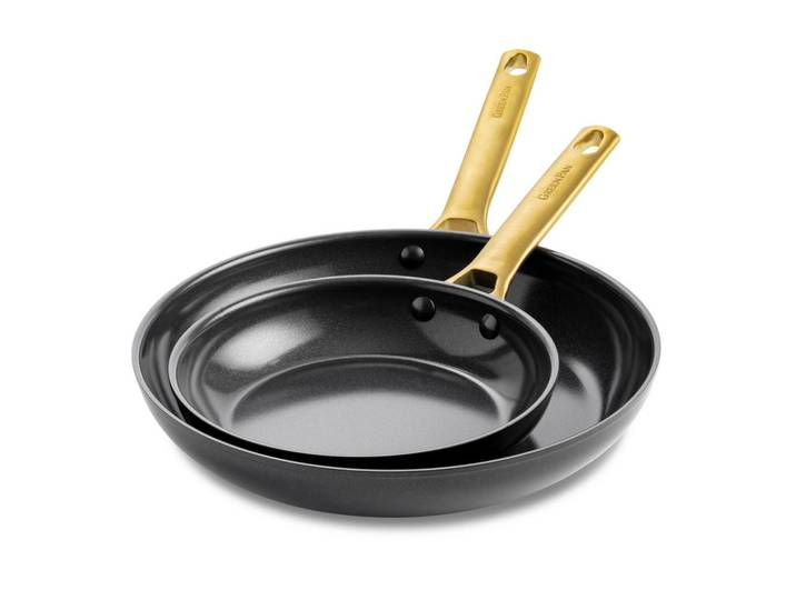 GreenPan Pfannenset Padova Reserve, Schwarz, Gold, Metall, 2-teilig, 0 L, Kochen, Pfannen, Pfannensets