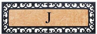 "A1 Home Collections Exclusive Hand Crafted Myla Monogrammed Entry Doormat, 18"" x 48"""