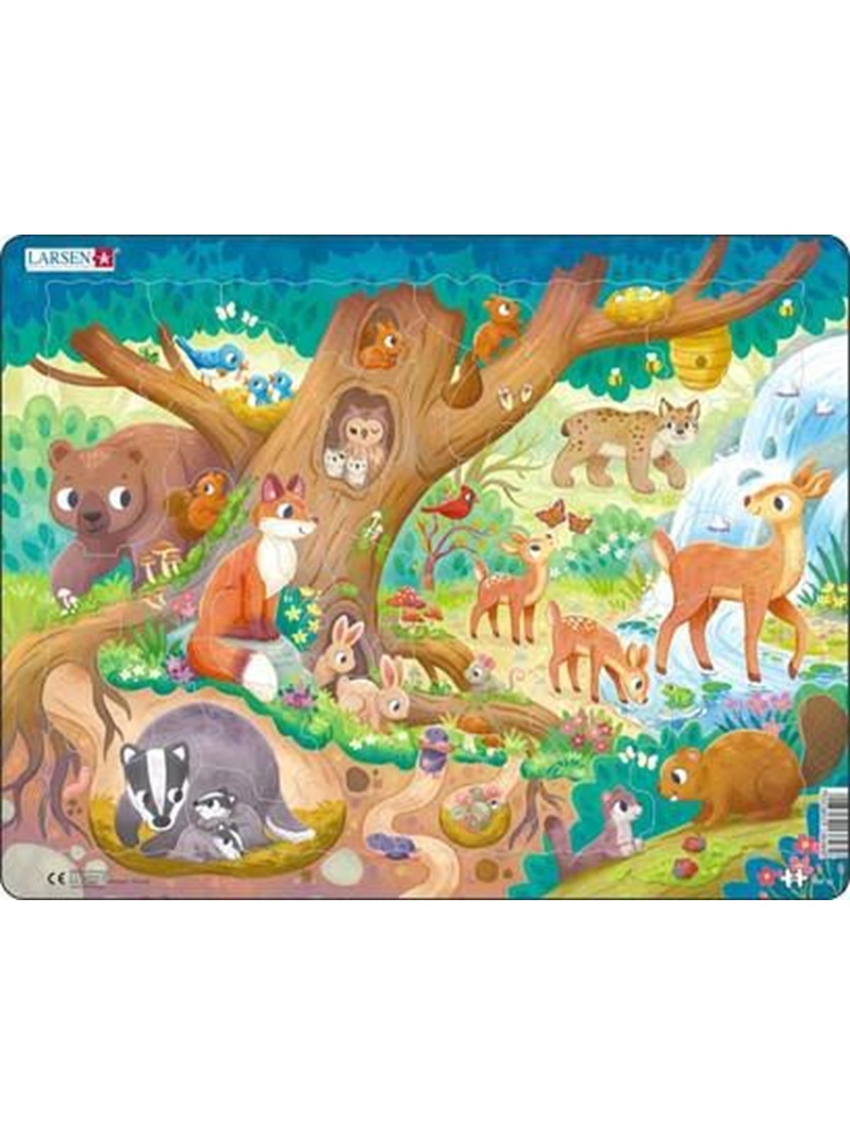 Larsen Puzzles Puzzle Süße Tiere im Wald - 29-teilig, Maxi (36 2D Puzzles