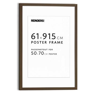 Bilderrahmen REINDERS "Bilderrahmen Poster 61x91,5 oder 50x70", braun (walnuß), B:64,5cm H:95cm T:2cm, Bilderrahmen, Bilderrahmen, Wohnzimmer - Walnuß - MDF - 64,5x95 cm