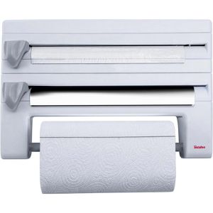 Metaltex Küchenrollenhalter Roll-n-Roll 254410084, Kunststoff weiß, Schneidabroller für die Wand