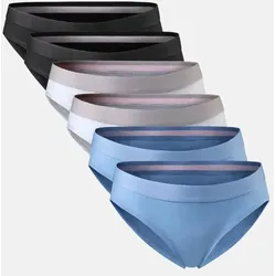 ORGANIC COTTON BIKINI - 6-Pack - Schwarz | Grau Melange | Hellblau - S