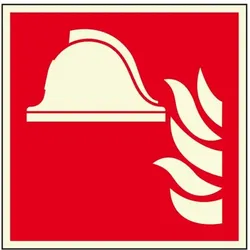 Schild I PERMALIGHT power langnachleuchtend Brandschutzschild Brandbekämpfung, Aluminium, 200x200mm, ASR DIN EN ISO 7010 F004