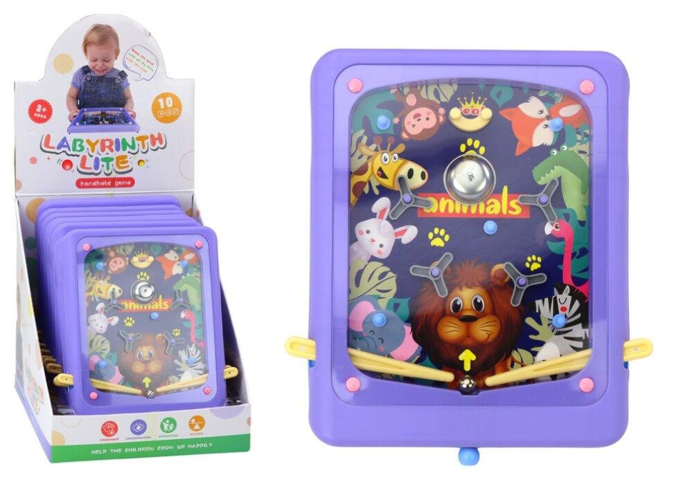 Leantoys Arcadespel Flipper Dieren Paars Bord