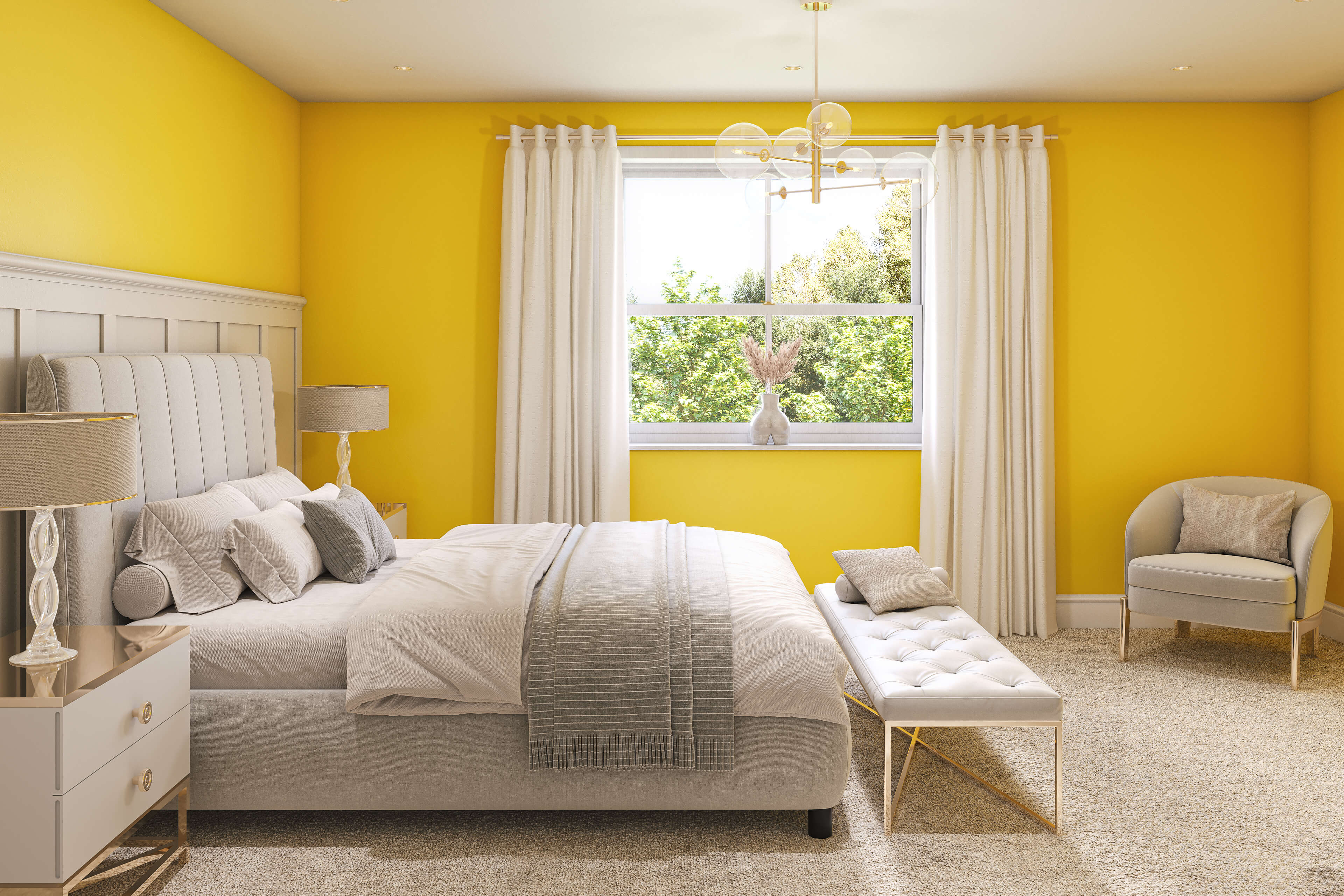 Hemway Wall Paint   Spring Yellow   Matt Emulsion Interior   Acrylic   Latex - Spring Yellow - 2.5L