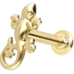 14 Karat Gold Labret mit Innengewinde GECKO