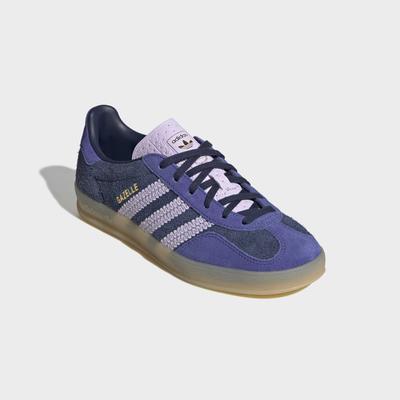 Sneaker ADIDAS ORIGINALS "GAZELLE", Damen, Gr. 40,5, lila (night indigo, ice lavender, dual indigo), Leder, Schuhe Sneaker