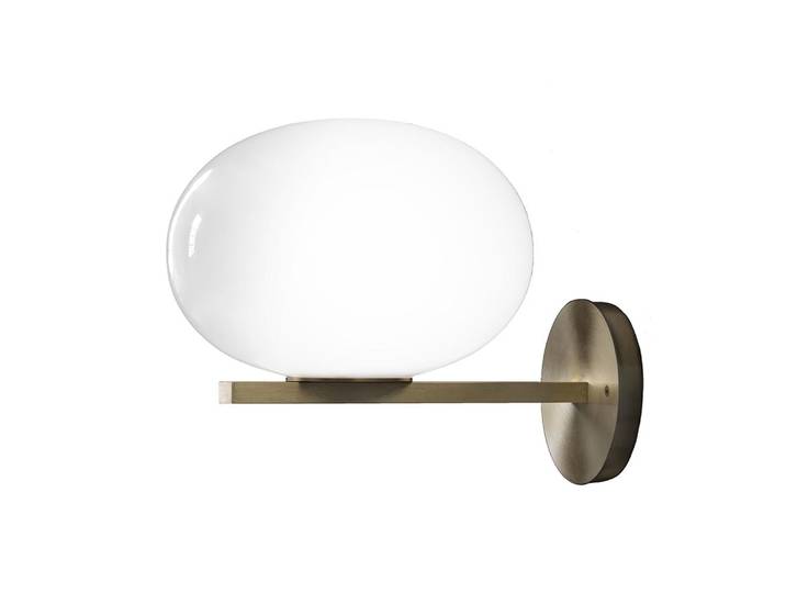 OLUCE lampe murale applique ALBA (Laiton satiné - verre souflé)