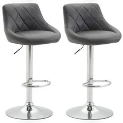 CLP 2er Set Barhocker Lazio Kunstleder grau