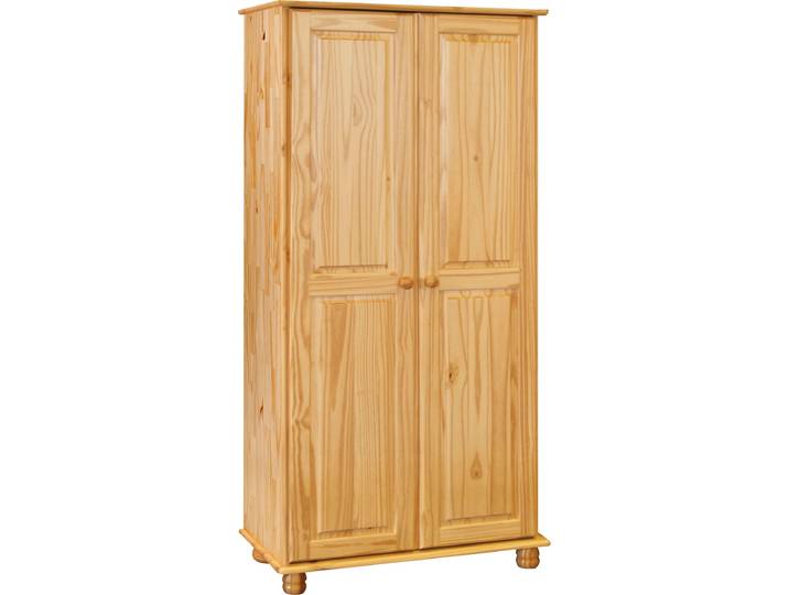 Kleiderschrank MÖBILIA Chur , beige (natur), B:82cm H:170cm T:52cm, Massivholz, Schränke, Kleiderschrank