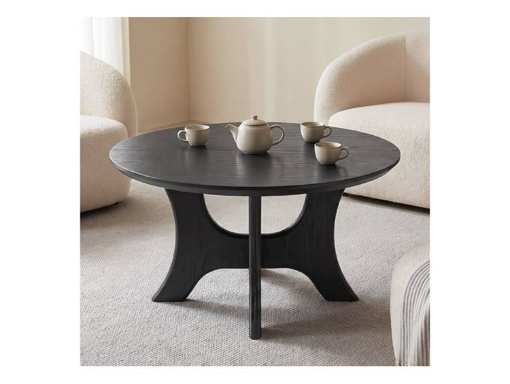 Tribesigns Couchtisch 80 cm runder Beistelltisch, Mid-Century-Modern-Design, Tischplatte