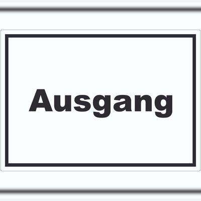 HB-Druck Ausgang Aufkleber mit Text Exit Schluss waagerecht A4 (210x297mm)
