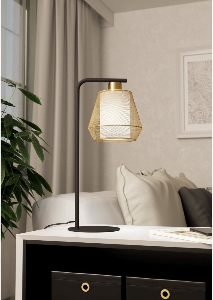 Eglo Lampe à poser doré Blanc 10x10x10cm