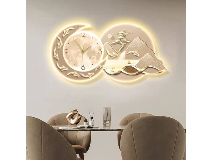 Horloge murale numérique moderne, horloge murale silencieuse pour restaurant, décoration murale de couloir, décoration murale, lampe murale, horloge LED pour chambre, décoration de pièce