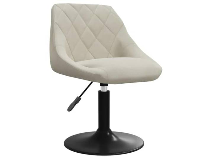 POUFGDR Esszimmerstuhl, drehbar, cremefarben, Velours, Stahl Weicher Samt, schwarzer pulverbeschichteter Stahlrahmen, Gasheben, 360 Grad drehbar, Bar oder Esszimmer