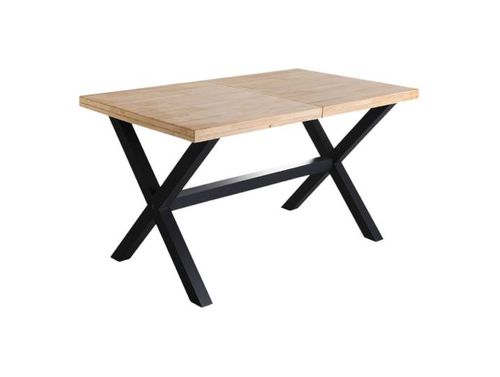 Table repas extensible en bois et acier noir