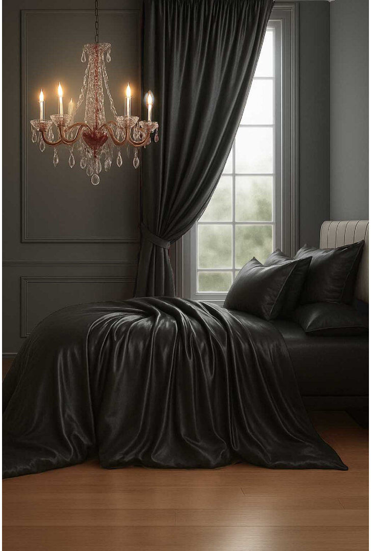Sweet Dreams Silk No Pattern Duvet Cover Black Single Duvet Cover