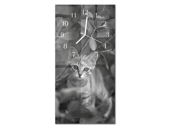 Tulup Wanduhr 30x60 cm - Wald, Grau, Glas, Rechteckig, 30x60x0.4 cm, Dekoration, Uhren, Wanduhren