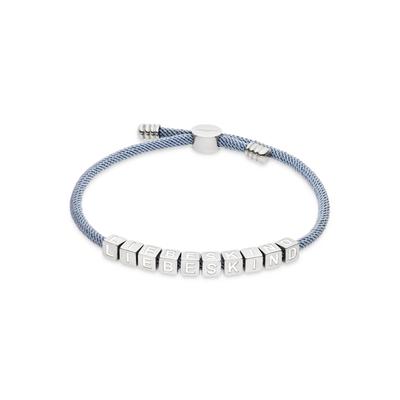 Armband LIEBESKIND BERLIN "Brick", blau (edelstahlfarben, blau), Armbänder, Damen, 21cm, Edelstahl Textil, Edelstahl, Textil, Armband