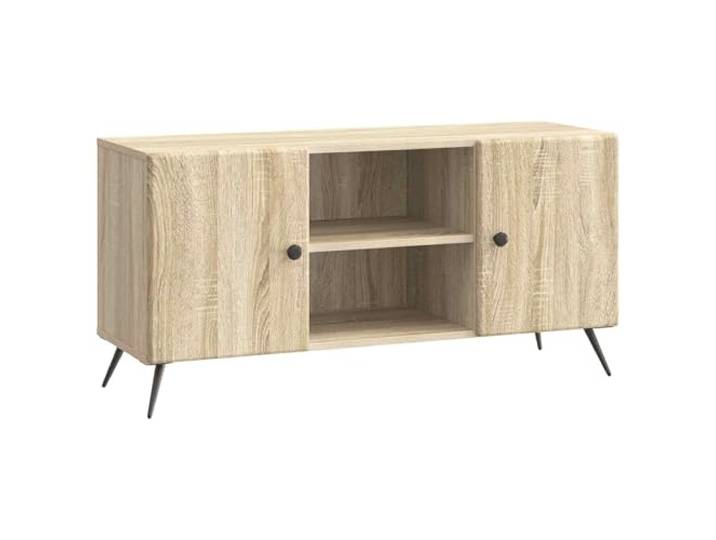 LMTYOENFG TV Lowboard Sonoma Eiche 102x34,5x50 cm Holzwerkstoff Stilvoller Fernsehschrank mit Schwenktüren und Regalfach für ordentliche Struktur im Wohnzimmer oder Schlafzimmer.