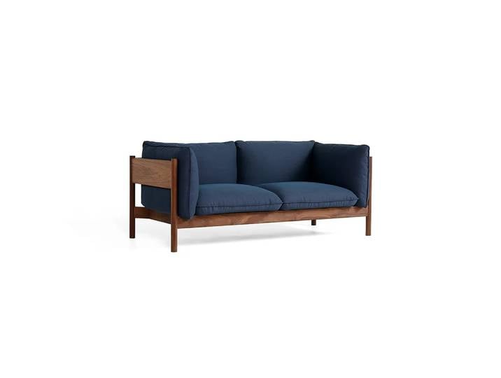 HAY Arbour ECO 2-Sitzer Sofa Dark blue-wachsgeöltes Walnussholz