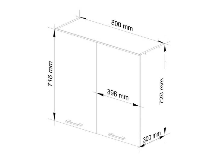 Raumhirsch Furniture Hängeschrank - Viel Platz für Küchenutensilien - Hängeschrank Pflegeleichte Oberfläche aus laminierter Spanplatte, 60x72x31 cm