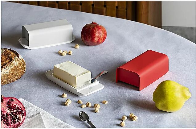 Alessi Butterdose Mattina 9,5cm Warmgrau hellgrau B