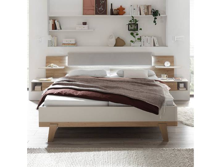 Ensemble de lit éclairé 180 x 200cm Marron