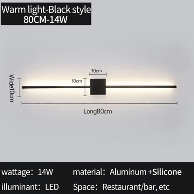 Inspire Curations Modern Minimalist Long Strip LED Wall Sconce 80 Cm tricolor No Rc