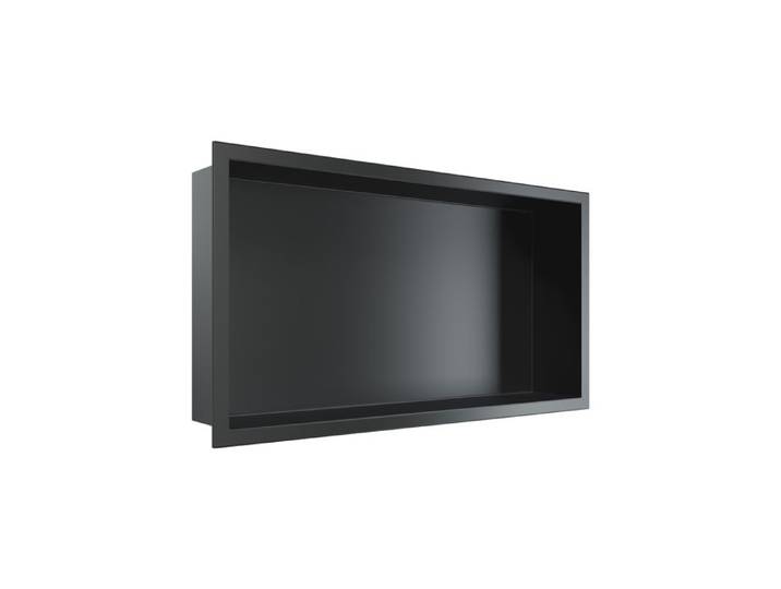 SIRHONA Niche Salle de Bain Inox Noir 60cm avec Rangement