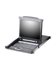 ATEN Slideaway CL5716M KVM-Konsole mit KVM-Switch 16 Anschlüsse PS/2 USB 43,2 cm 17" Rack einbaufähig 1280 x 1024 1U (CL5716M-ATA-AG)
